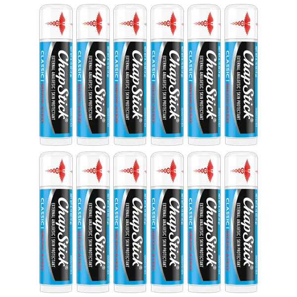 12 Pack - ChapStick Classic Medicated Lip Balm Tube 0.15oz ChapStick